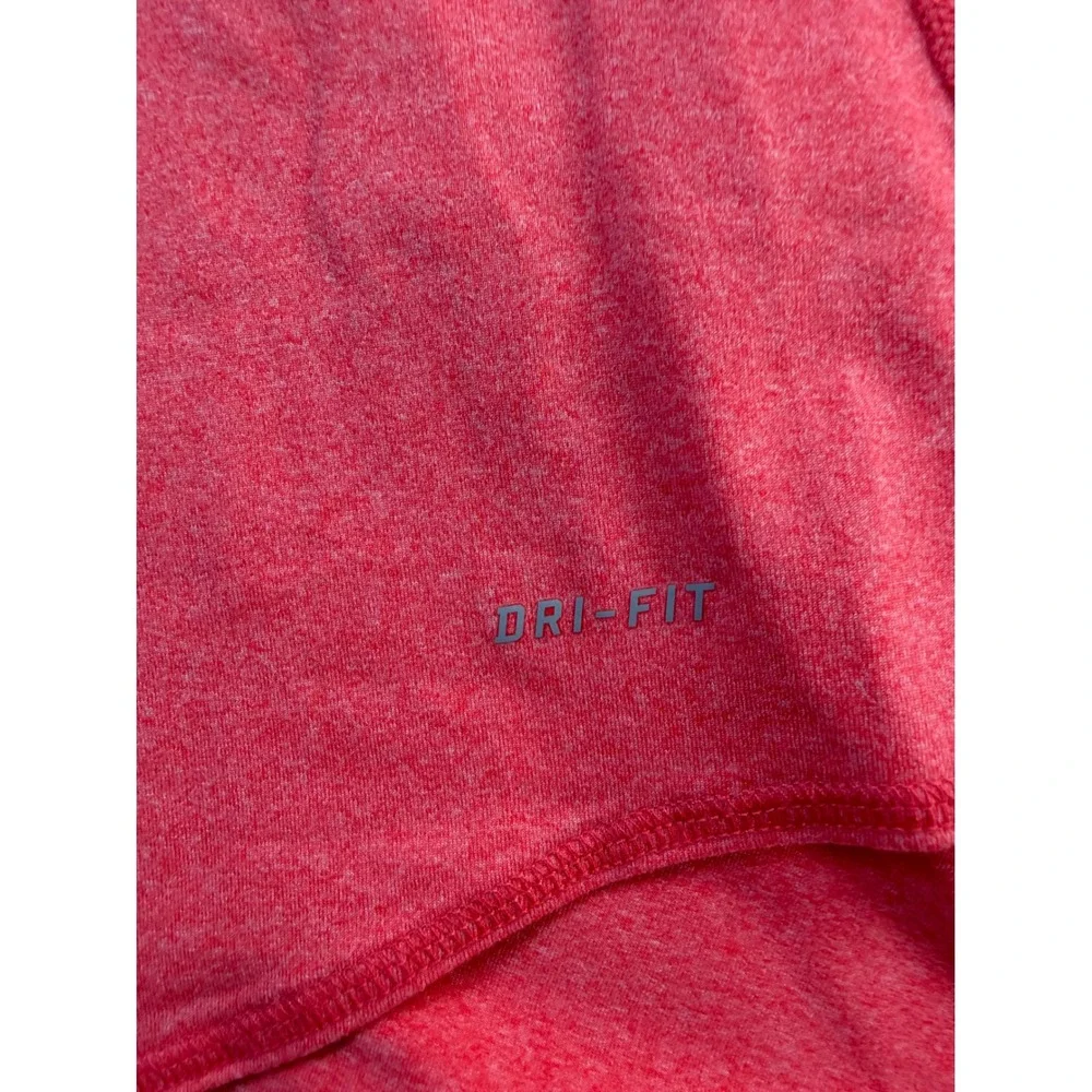 Nike Pullover Women L Pink Dri-FIT Quarter Zip Athletic Heathered Training Top
